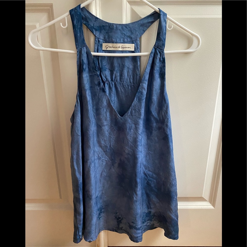 Graham&Spencer silk tie dye racerback tank. Size P